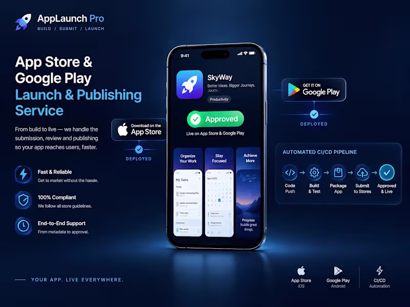 Cover image for Deploy & Publish Your App to Apple App Store & Google Play