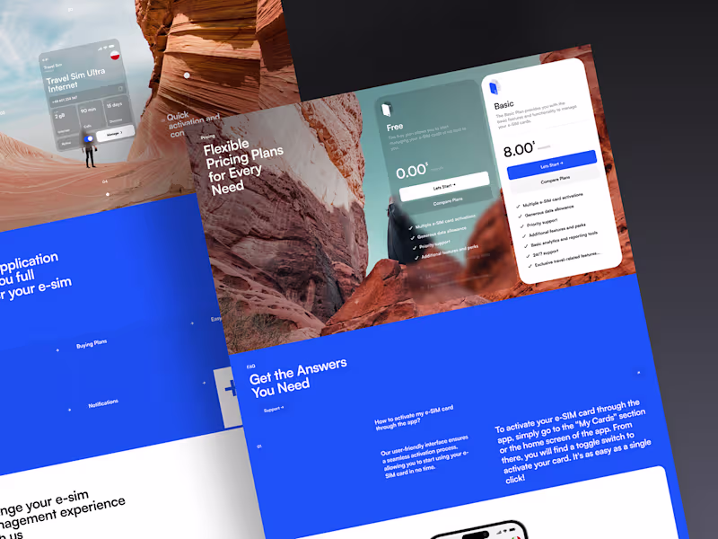 Cover image for E-manager - Website design for E-Sim card management