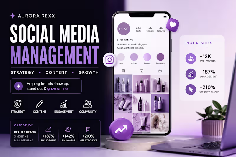 Cover image for Monthly Social Media Management for Brands and Businesses