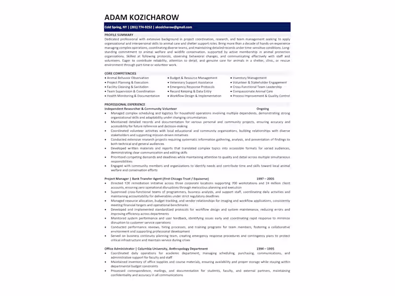 Cover image for I created the project manager’s resume from start, presentin...