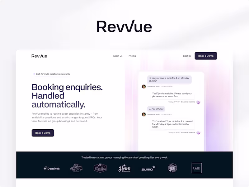 Cover image for Framer website development for Revvue