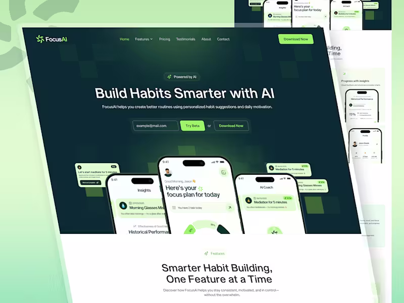 Cover image for Website UI Design for an AI Habit Tracker