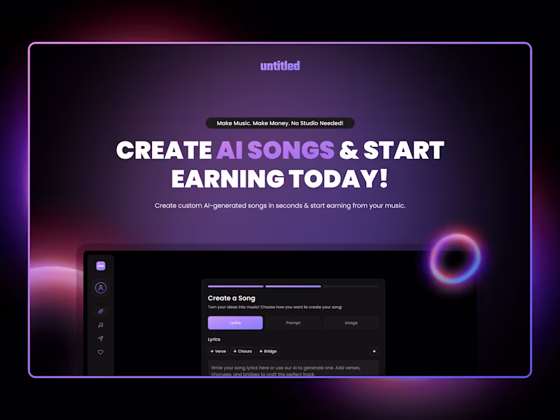 Cover image for AI Song Creation Software | Web App Design