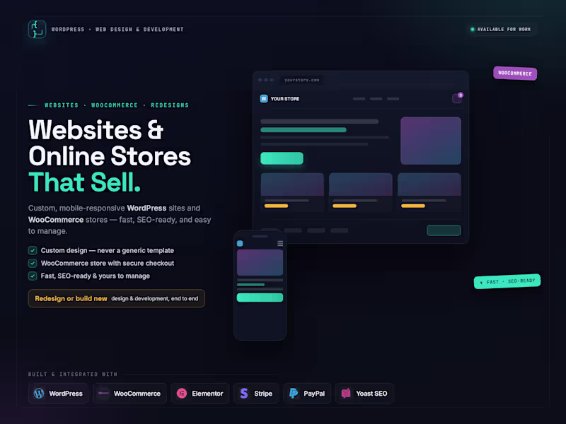 Cover image for WordPress Website Design & Development | Figma to WordPress