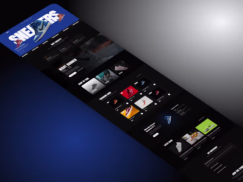 Cover image for Shoefy Dark Sneaker Ecommerce Landing