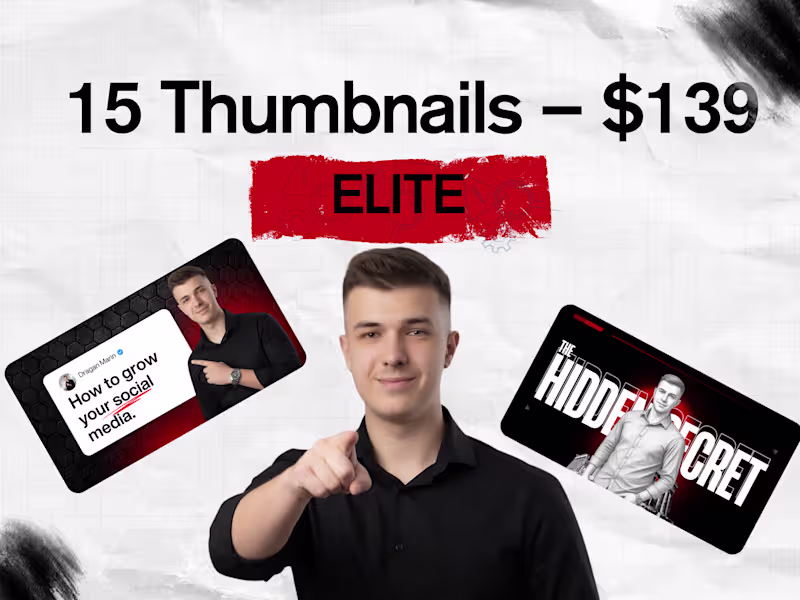 Cover image for YouTube Thumbnails – Elite Pack (15 Thumbnails)