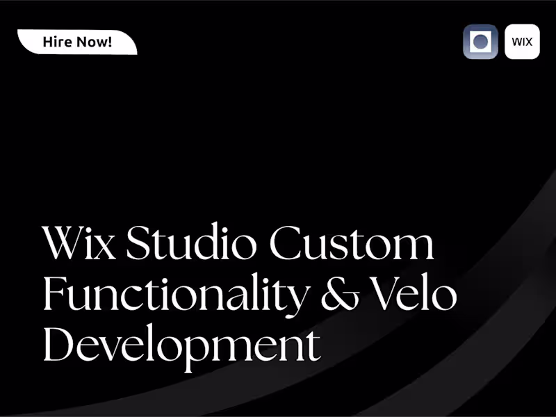 Cover image for Wix Studio Custom Functionality & Velo Development