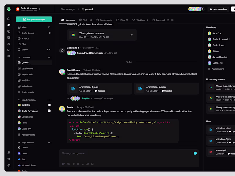 Cover image for Zapier Workspace Dashboard Design