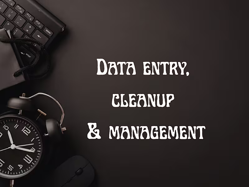 Cover image for Data Entry, Cleanup & Database Management