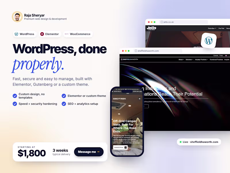 Cover image for WordPress Website Design & Development