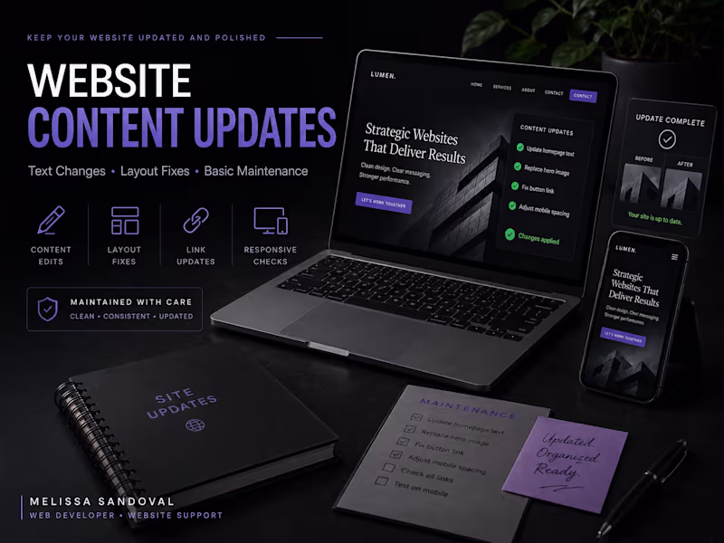 Cover image for Website Content Updates & Basic Maintenance