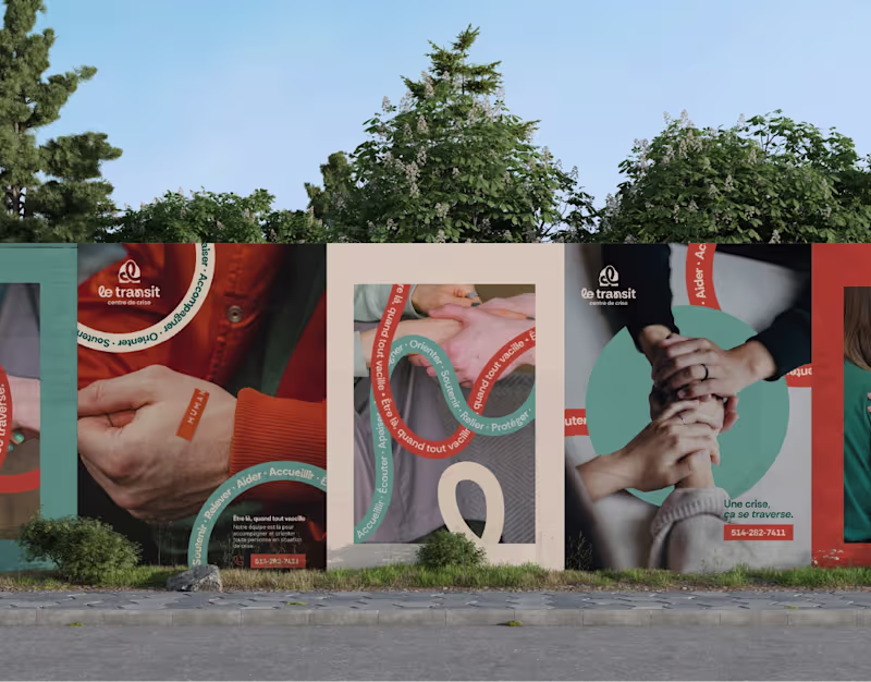Cover image for Rebranding du Centre de crise Le Transit, Montréal.