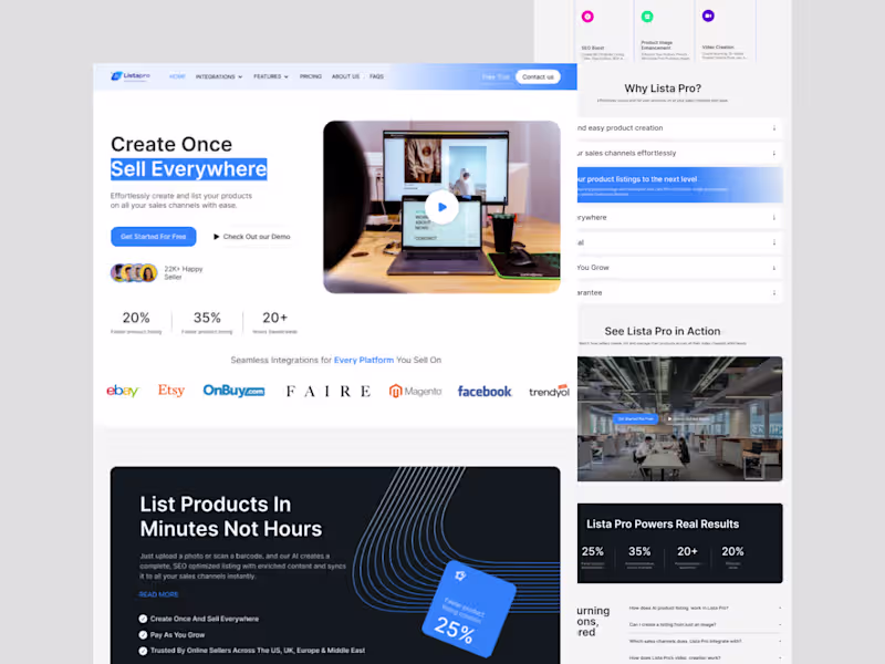 Cover image for Landing Page Design UI UX Design Website Template