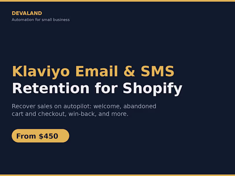 Cover image for Klaviyo Retention Management (MONTHLY retainer)