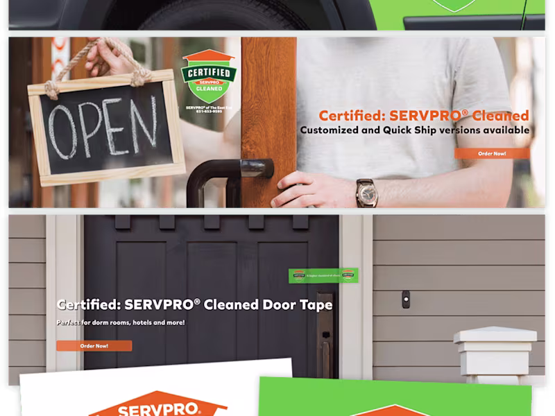 Cover image for Servpro Storefront Banners and Business Cards