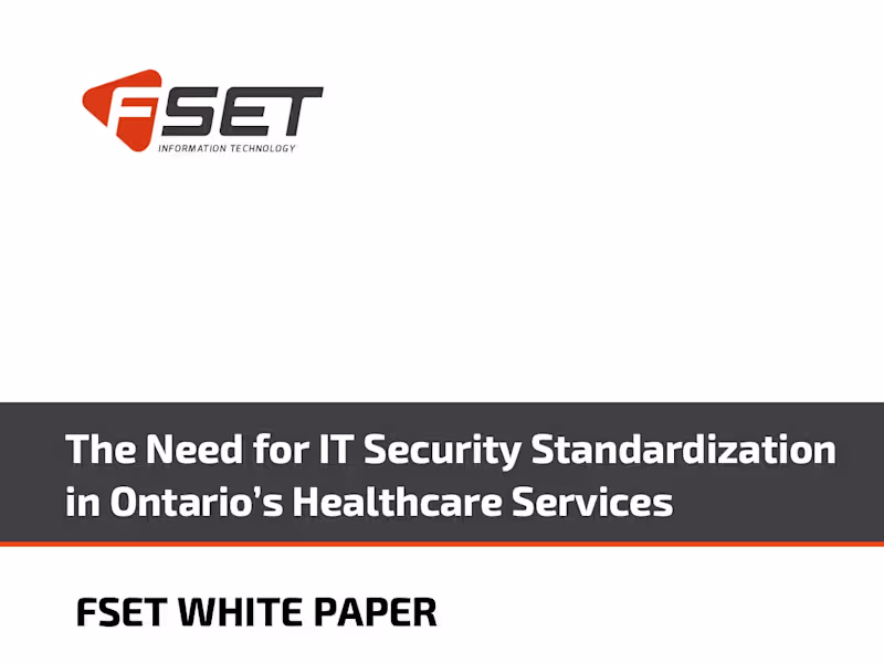 Cover image for Copy Edit: White Paper-IT Security in Ontario Healthcare Service