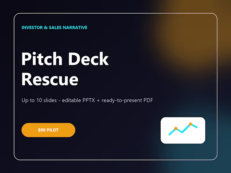 Cover image for 24-Hour Pitch Deck Rescue — Up to 10 Slides