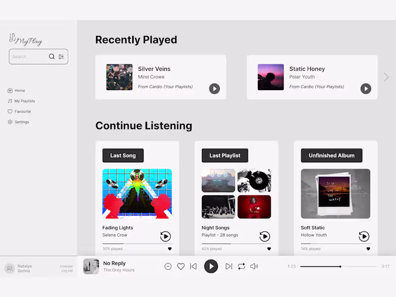 Cover image for MyPlay — Music Player UX/UI Design Project