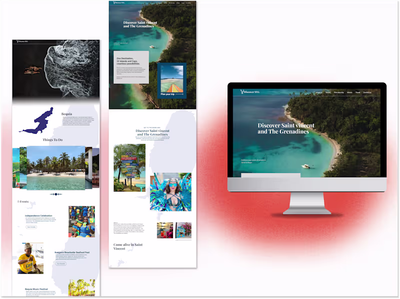 Cover image for Saint vincent and the grenadines tourism website