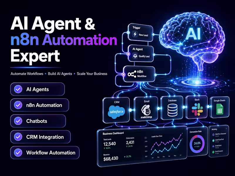 Cover image for AI Agent & n8n Automation Expert for Business Growth