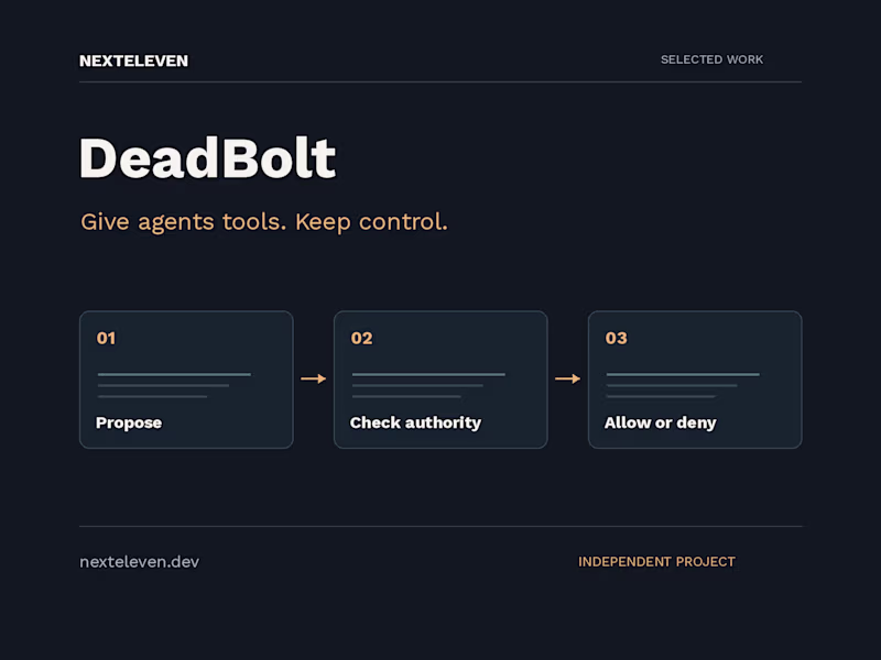 Cover image for DeadBolt — a local execution