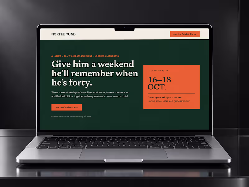 Cover image for Northbound — Kajabi Camp Registration Landing Page