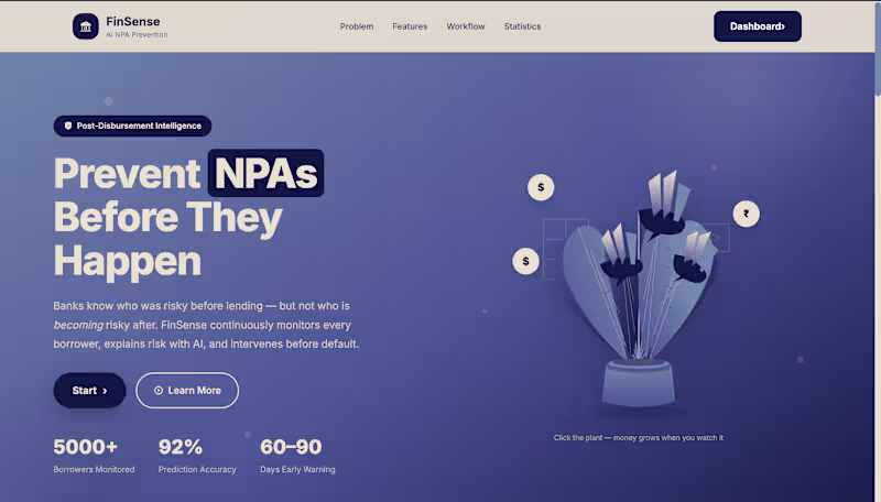 Cover image for FinSense - AI-Powered NPA Prevention