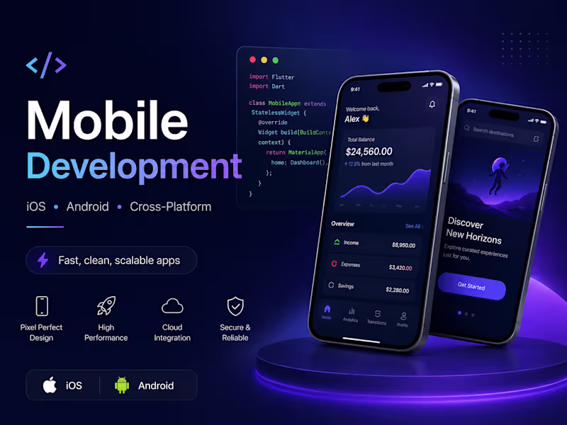 Cover image for Mobile App Development for iOS & Android