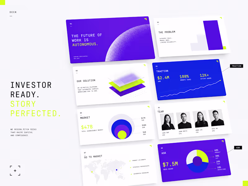 Cover image for Pitch Deck Design — Investor-Ready