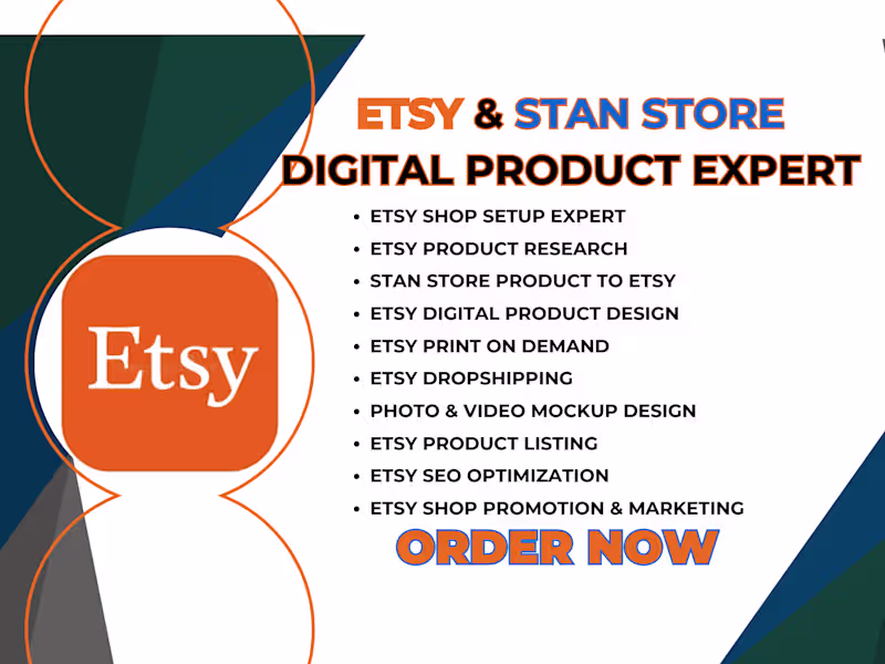 Cover image for Design Etsy Digital Products | Print On Demand for Etsy Shop