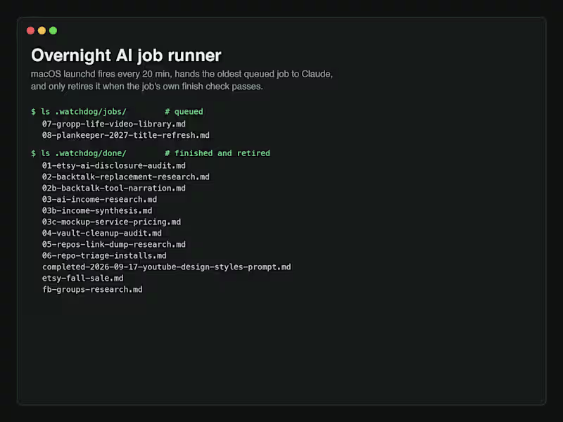 Cover image for Overnight AI job runner. I