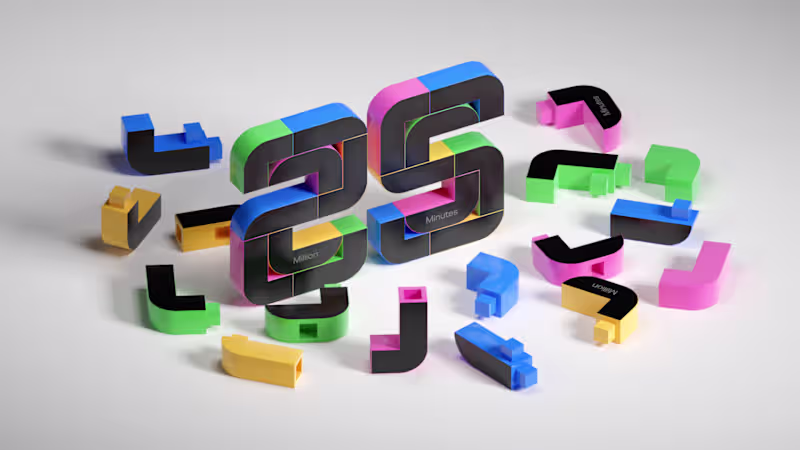 Cover image for 25 Million minutes award design