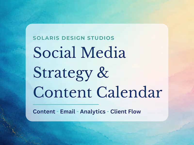 Cover image for Social Media Strategy & Content Calendar