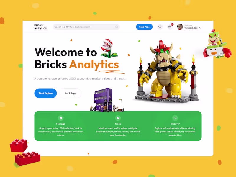 Cover image for Bricks Analytics – UX/UI Design for SaaS Landing Page