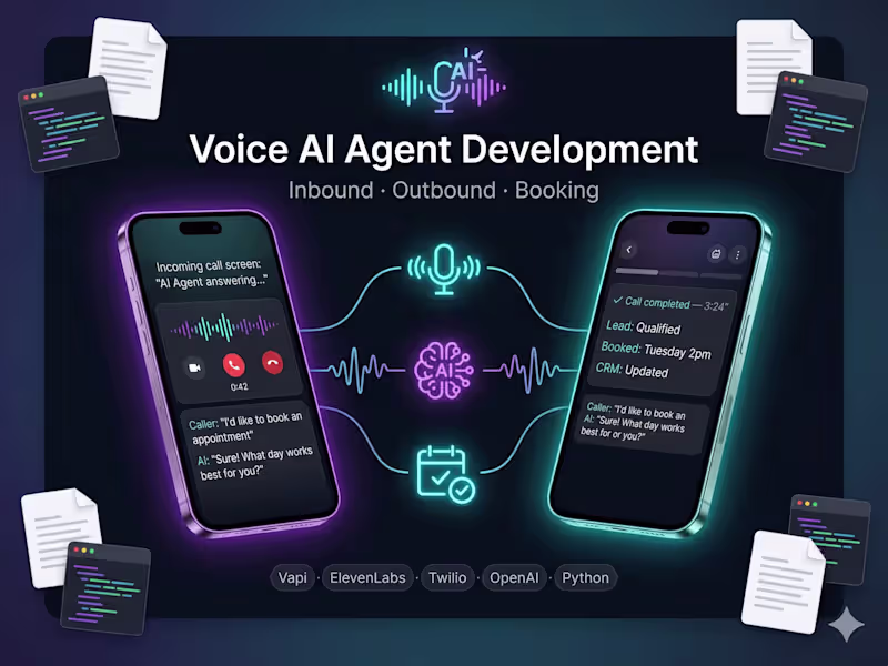 Cover image for Voice AI Agent Development — Inbound, Outbound & Booking
