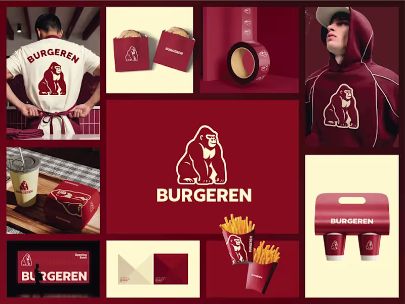 Cover image for Premium Burger Restaurant Brand Identity & Logo Design