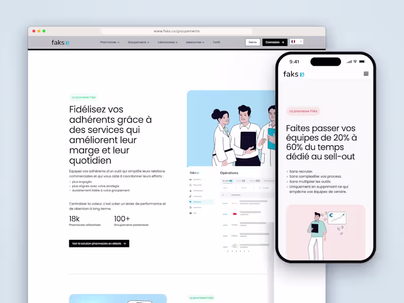 Cover image for Faks, a Webflow redesign for a pharmacy SaaS