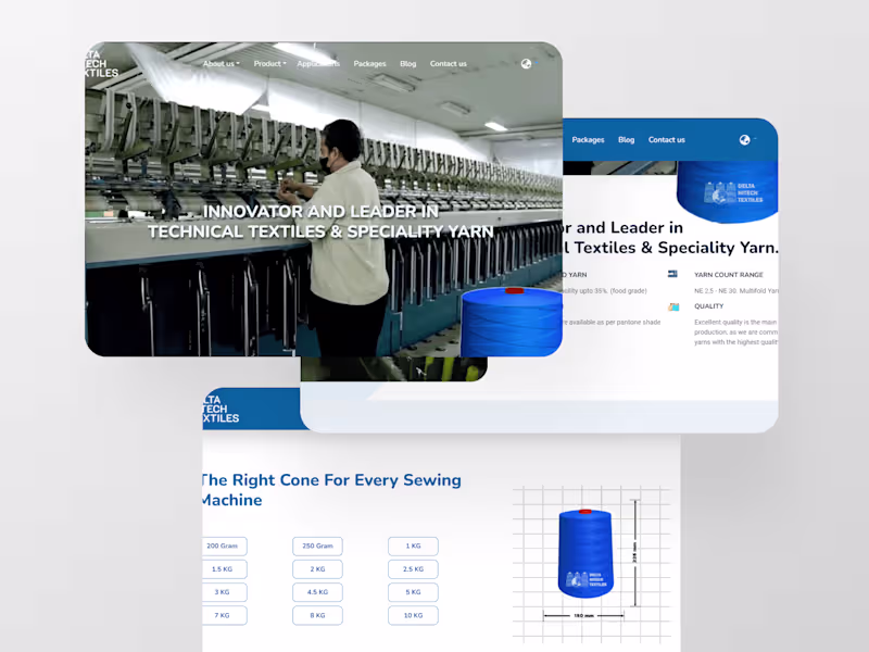 Cover image for Delta Hitech Textiles - Custom Website