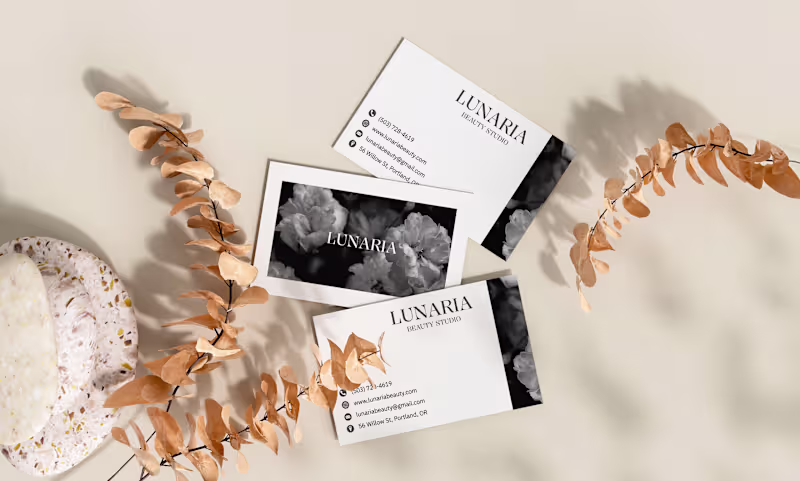 Cover image for Business card for the LUNARIA beauty salon