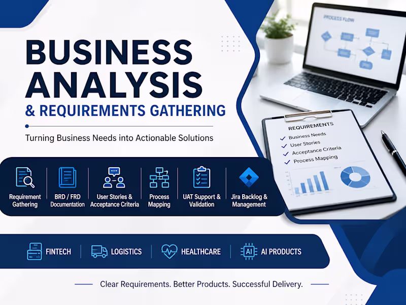Cover image for Business Analysis & Requirements Gathering