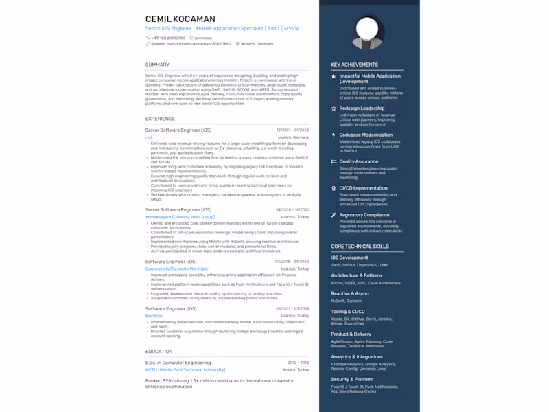 Cover image for ATS-Friendly Resume Transformation | Senior