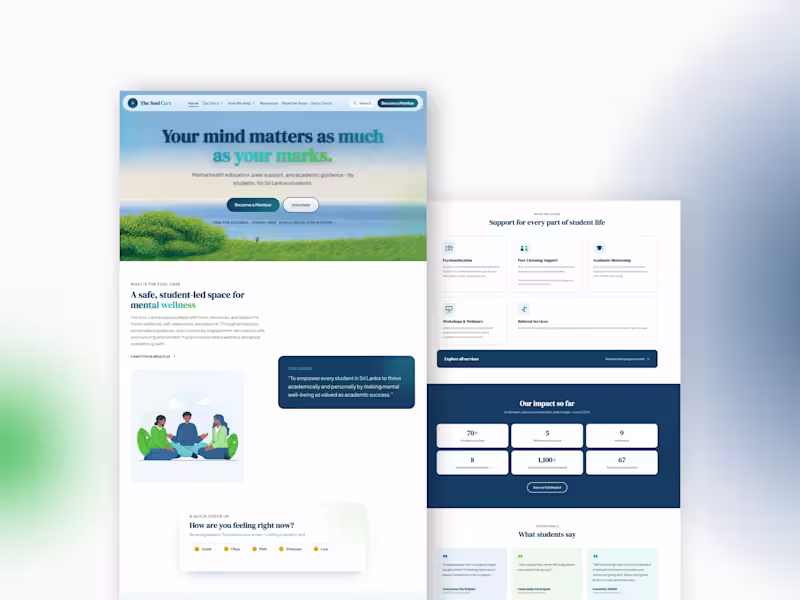 Cover image for The Soul Care: student mental health website
