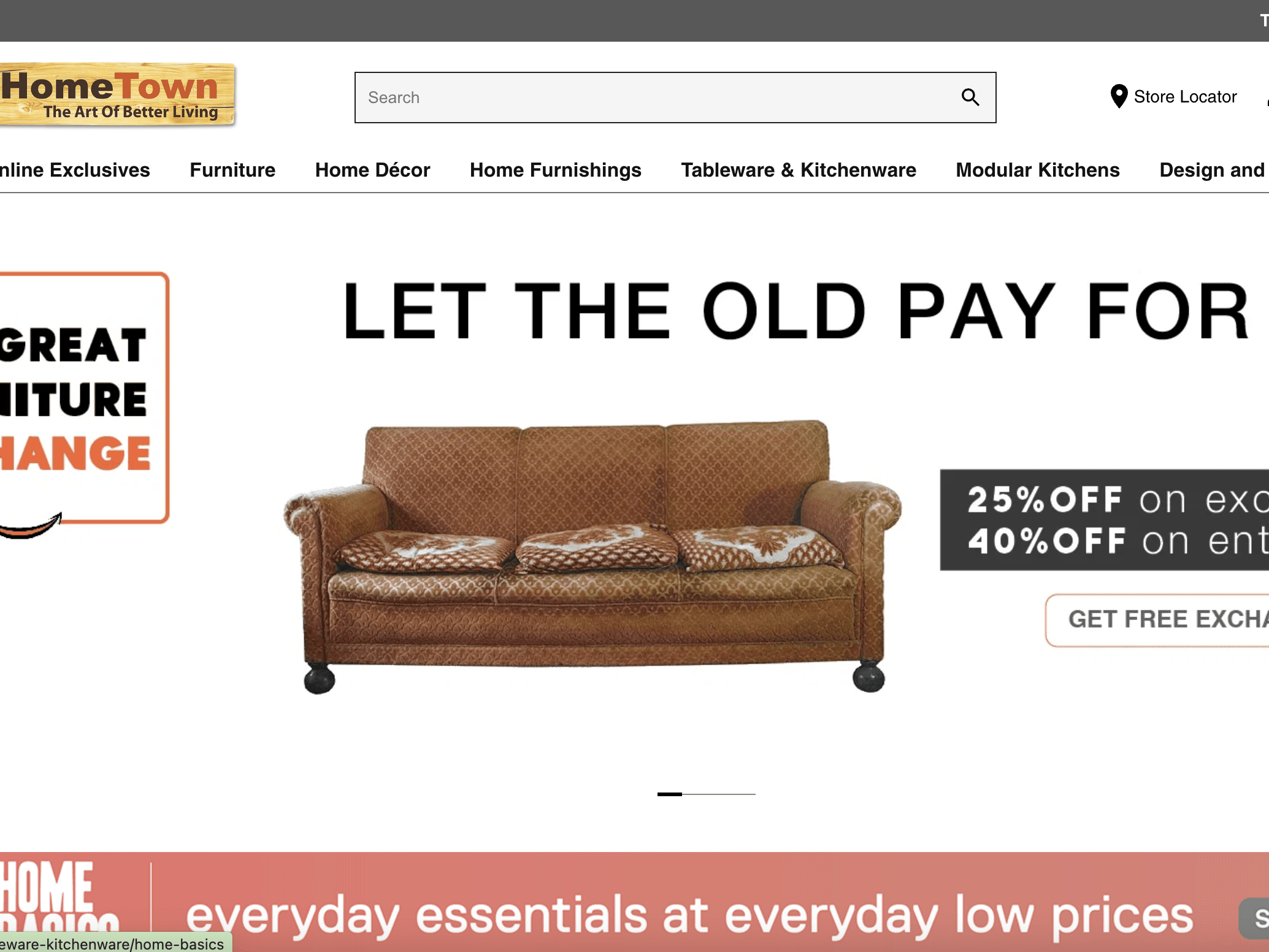 Hometown deals furniture website