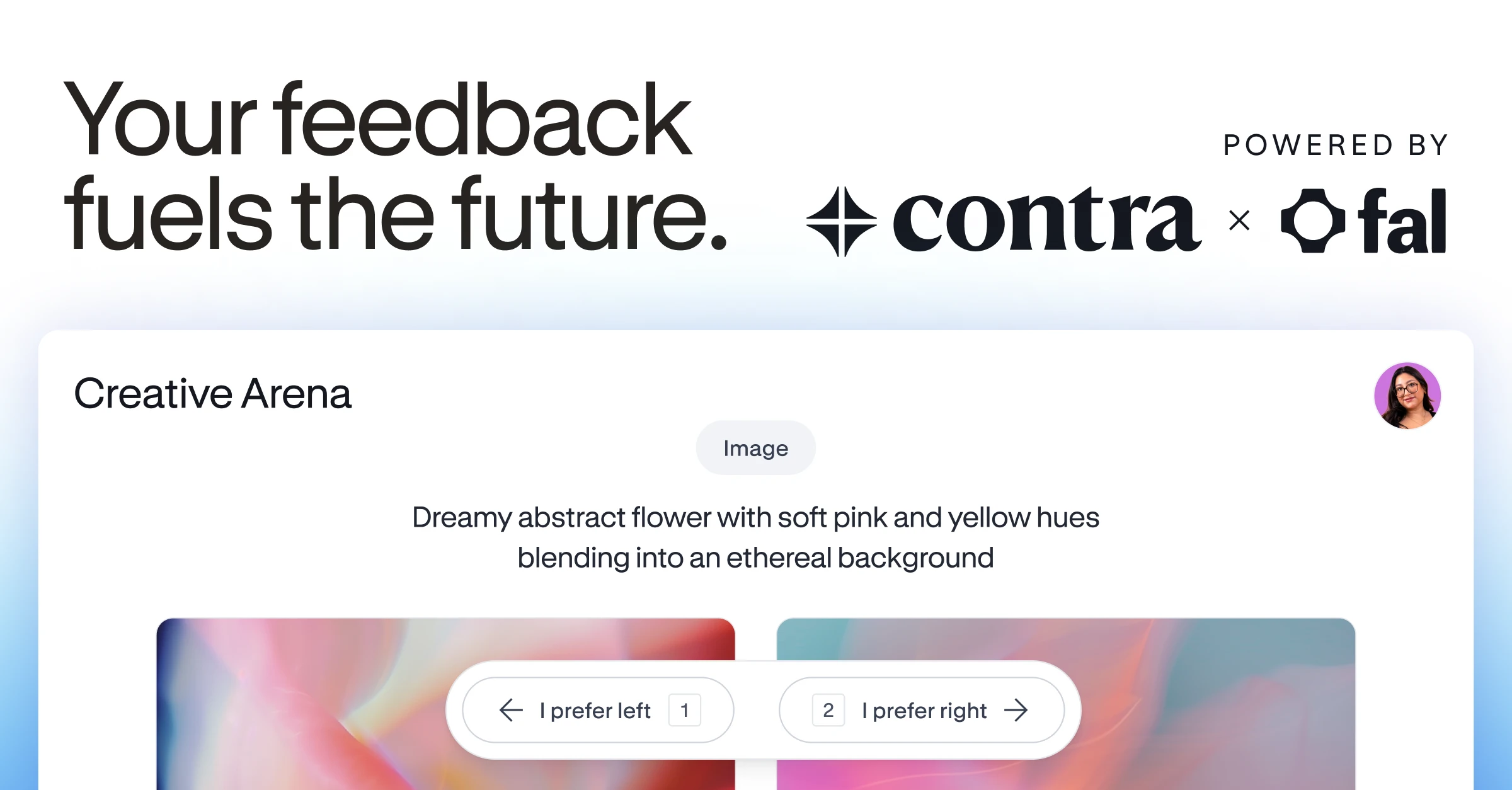 Creative Arena - powered by Contra x fal logo