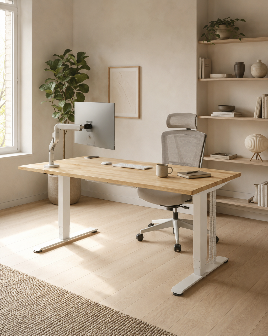 Epoch One desk with ambient lighting