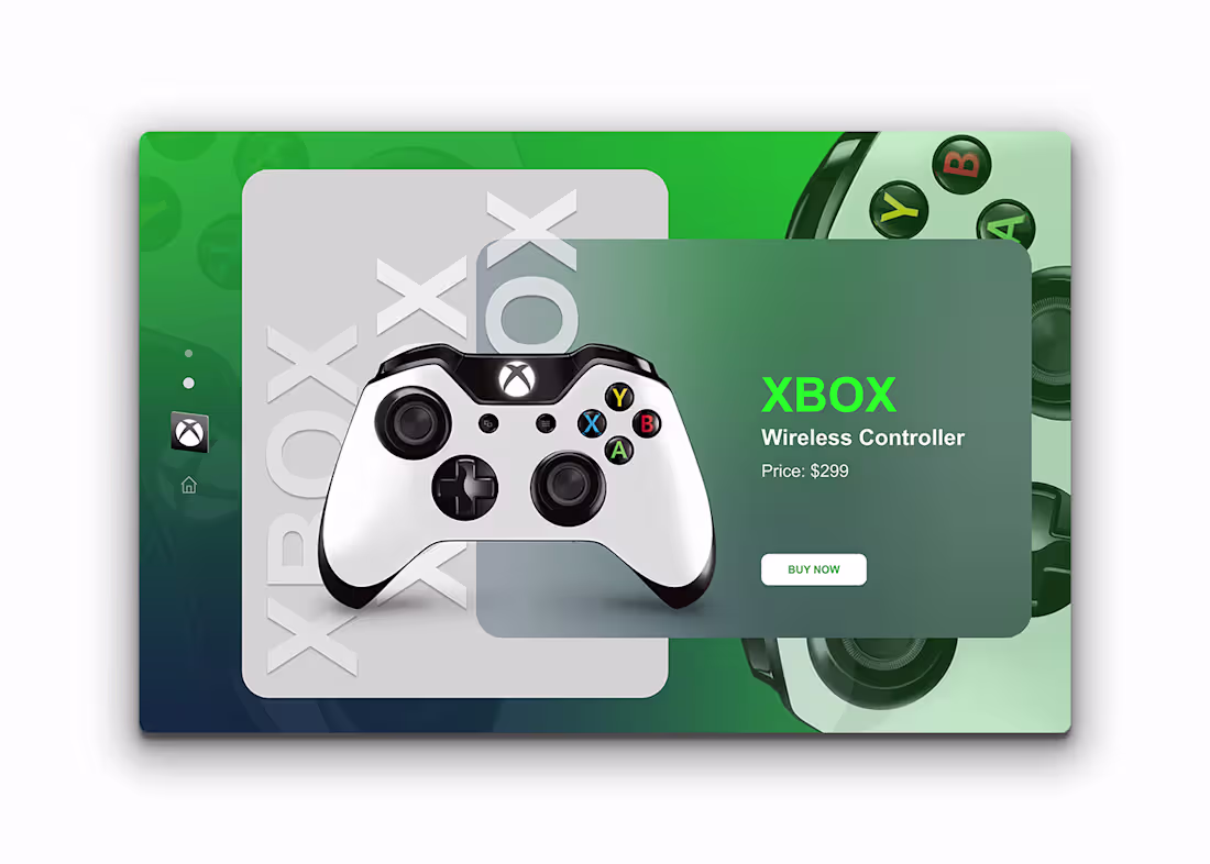 Cover image for XBOX Controller Landing Page UI Design on Behance