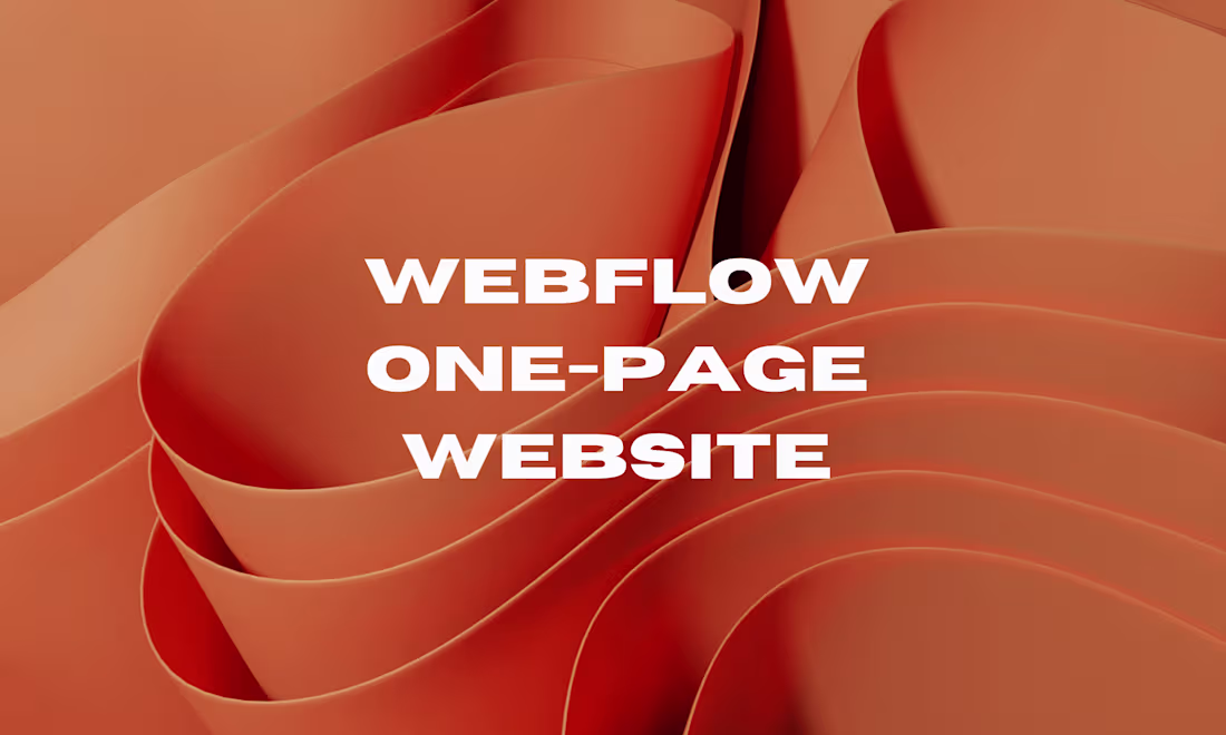 Cover image for Custom One-Page Webflow Website – Fast and Responsive