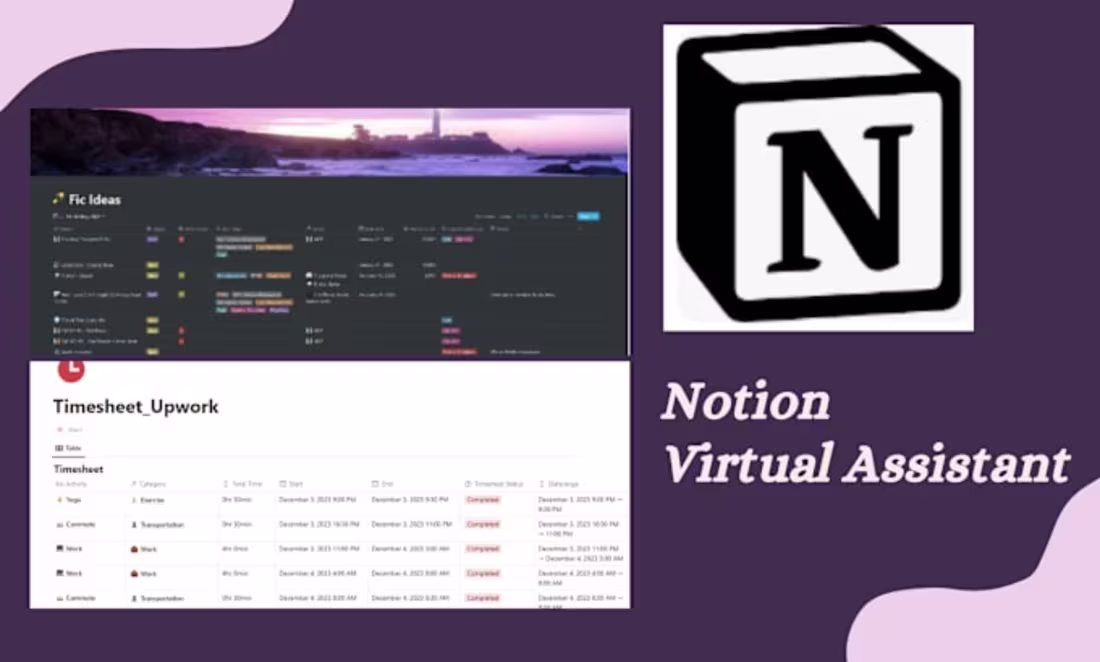 Cover image for I will build the perfect notion workspace, virtual assistant
