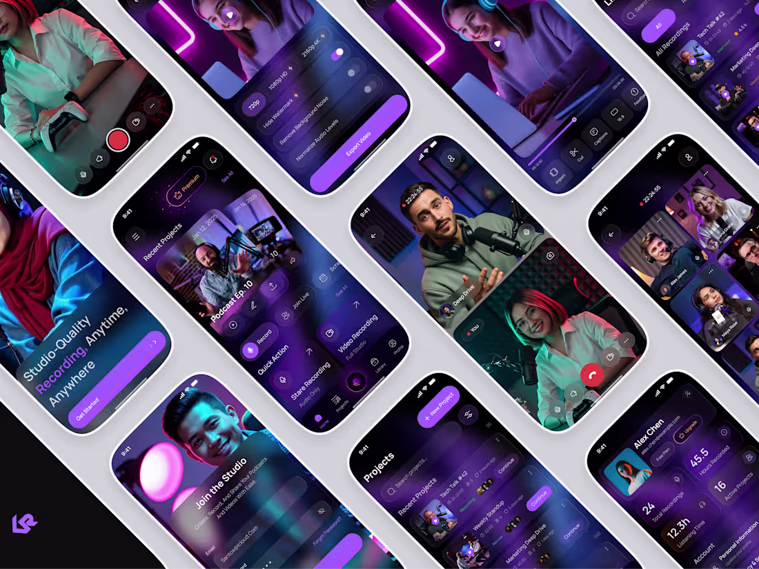 Cover image for Podcast Recording Mobile App UI