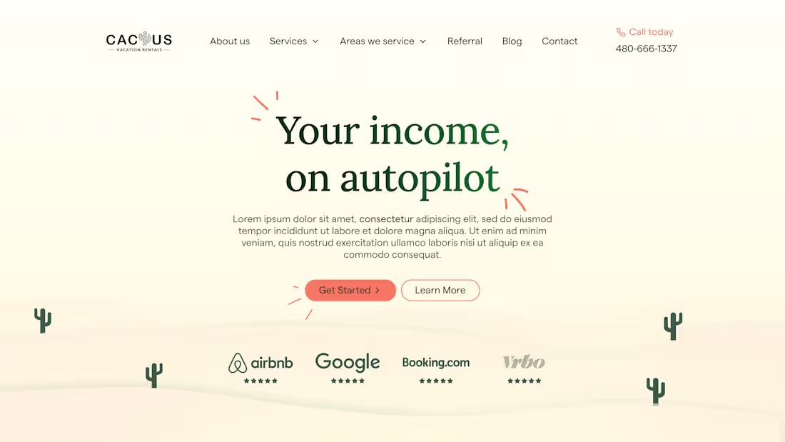 Cover image for Helping Cactus V. R. achieving a competitive looking website